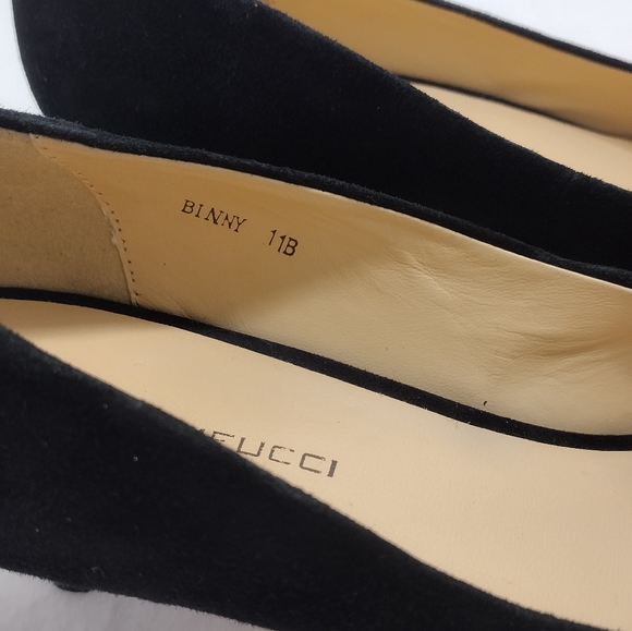 Sesto Meucci Binny Black Suede Flash Glitter Kitten Heel Slip-On Pumps - Picture 9 of 13